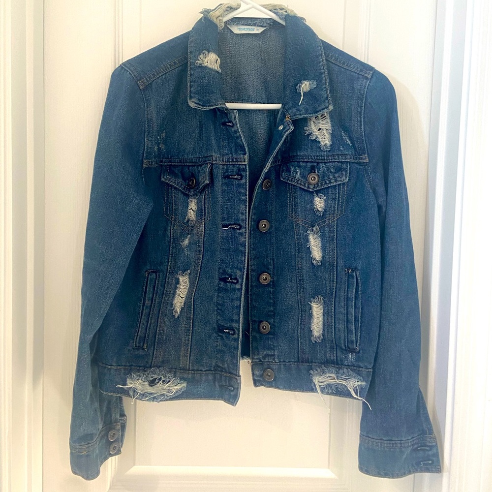 ***Distressed Denim Jacket***